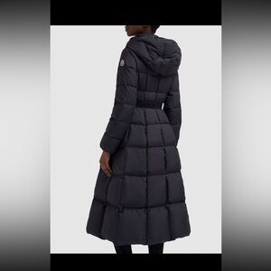Long Hooded Quilted Puffer Coat - Black Moncler size 1